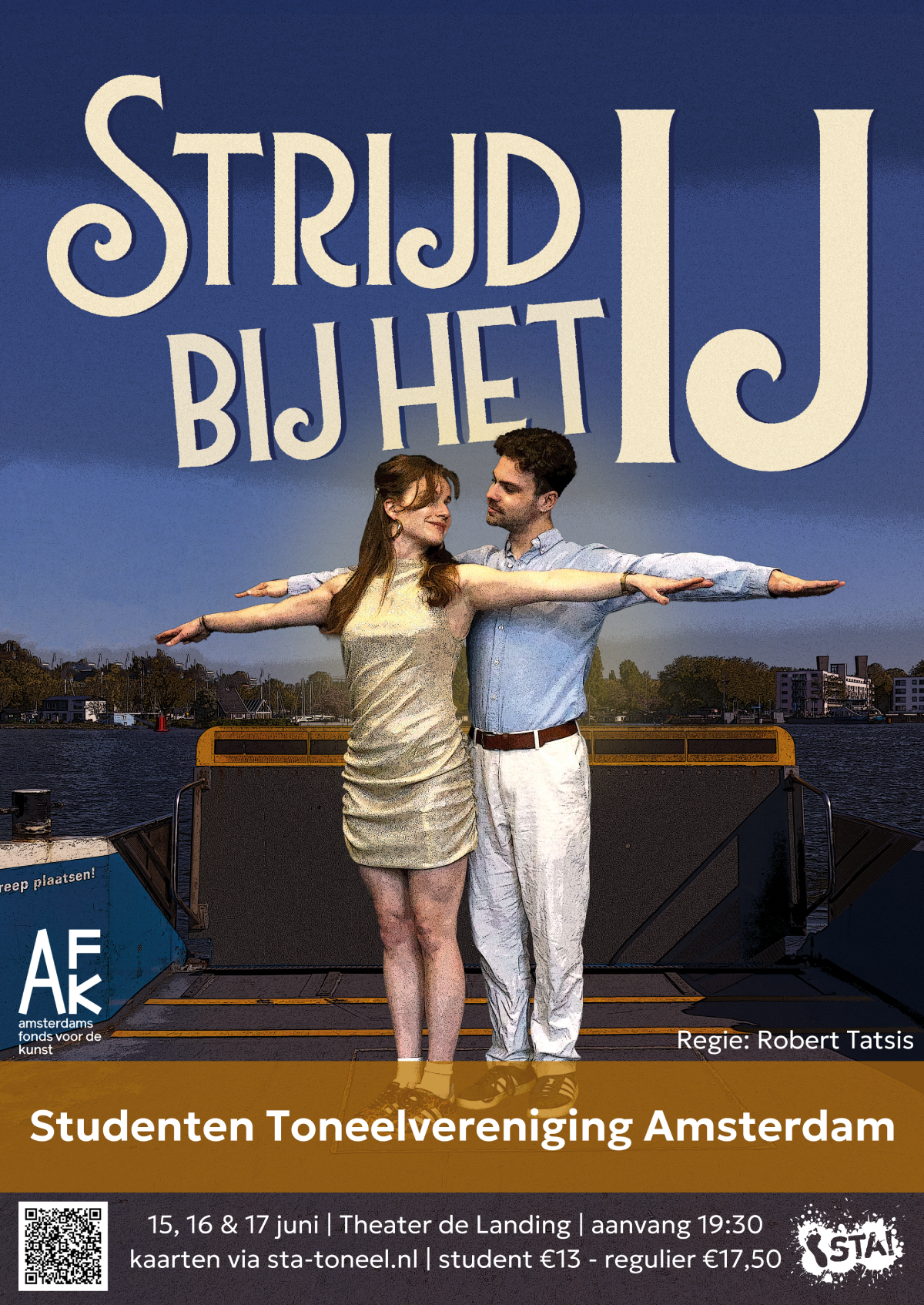 Strijd Bij het IJ, Robert Tatsis, 2025-2026 - Musical - De Landing poster Strijd Bij het IJ